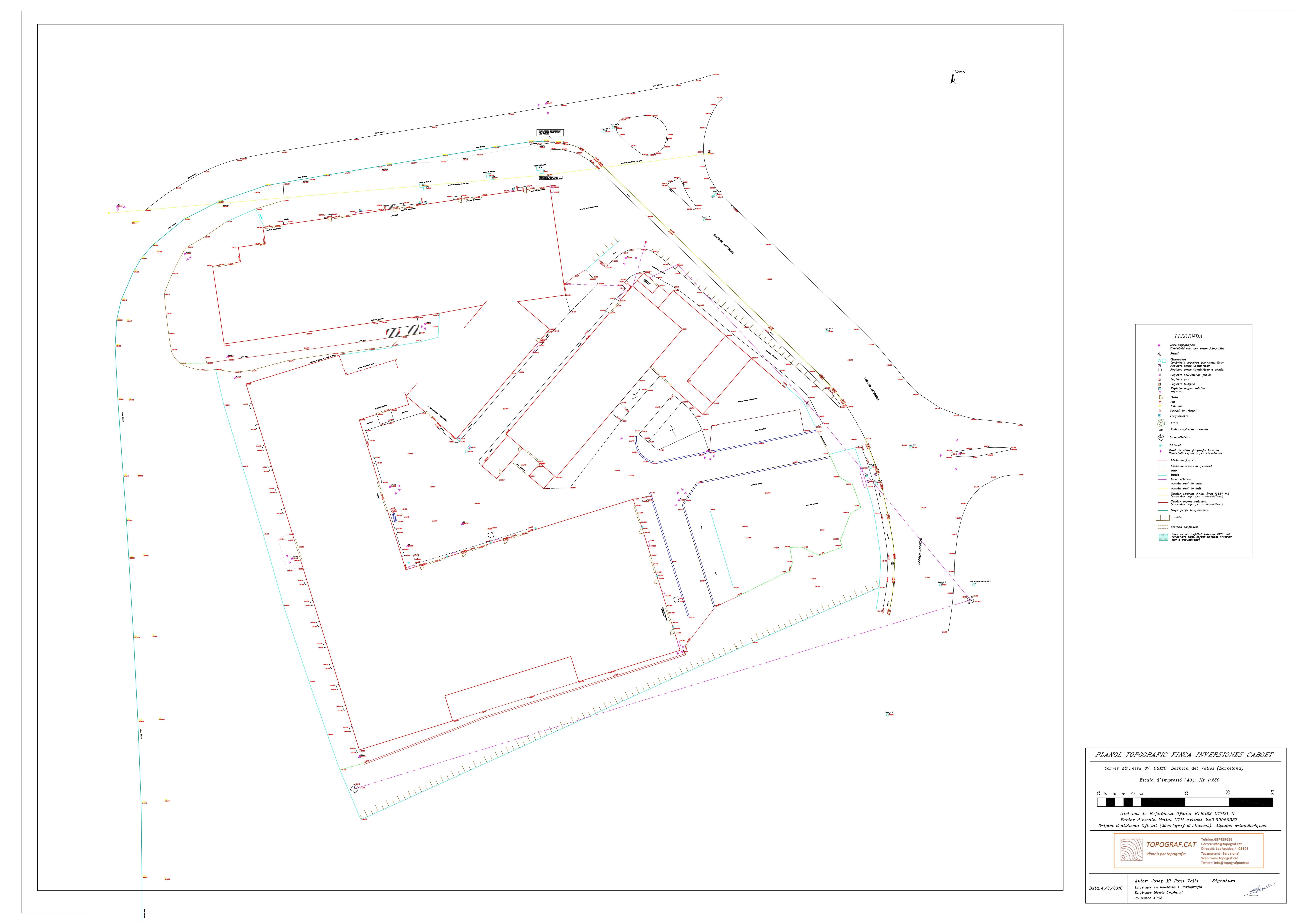 Levantamiento topogr&aacute;fico de una zona industrial de 2 Ha en
Barber&agrave; del Vall&eacute;s