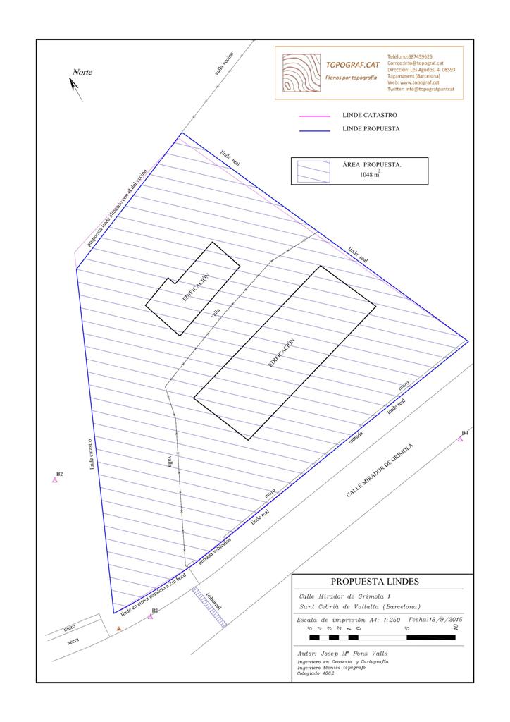Estudio topogr&agrave;fico de las lindes de una finca